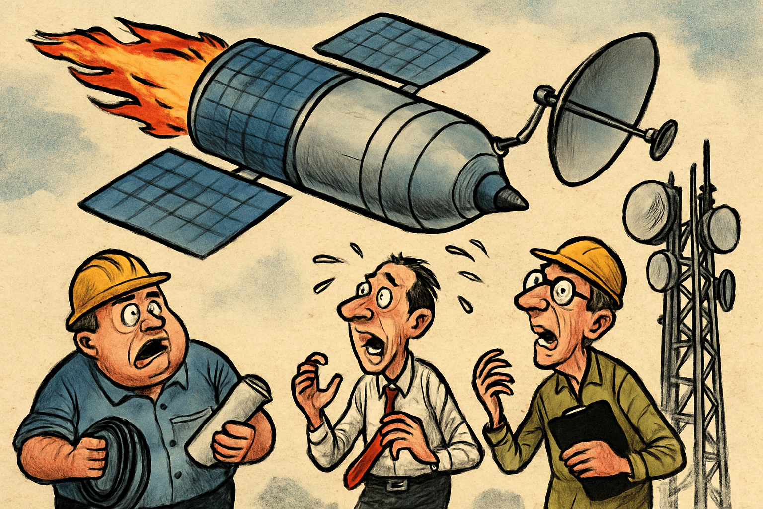 Imagen editorial factual sobre Impacto de la Autorización de Starlink en el Sector de Telecomunicaciones; ilustración sin recomendación de inversión.