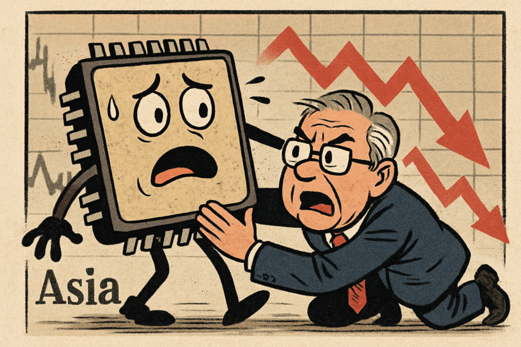 Imagen editorial factual sobre Tendencias en el Mercado Asiático y Movimientos de Acciones en Empresas Clave; ilustración sin recomendación de inversión.